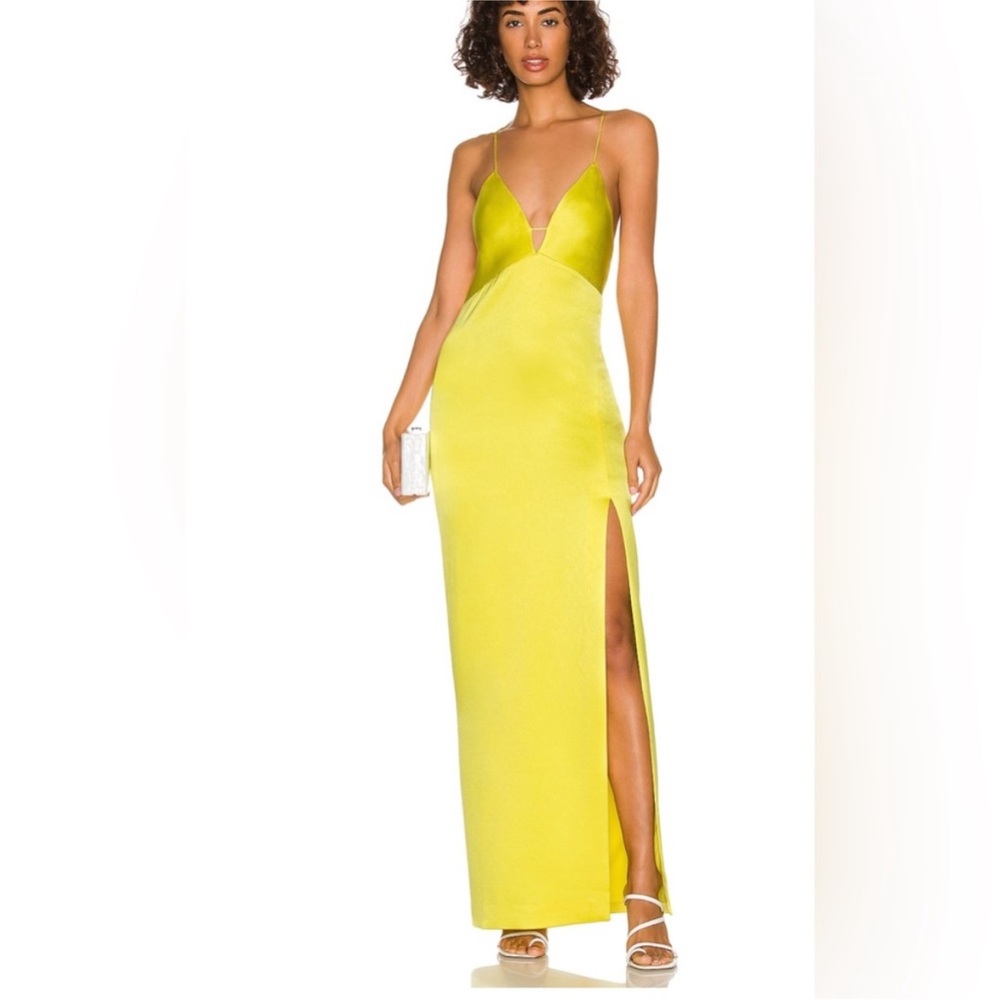 Alice + Olivia Dakota Bias Slip Gown in Sunflower